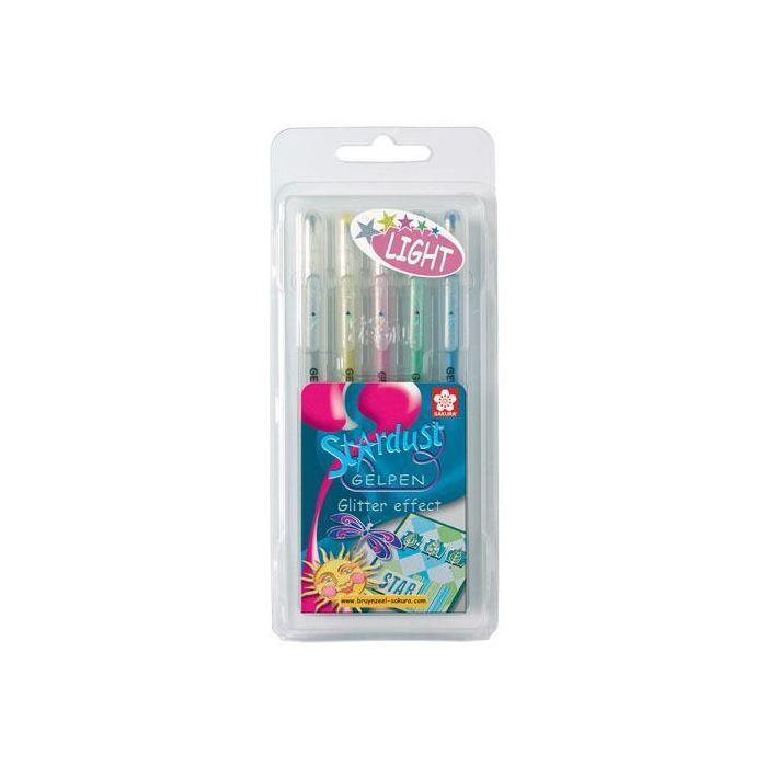 Gelly Roll Stardust Light Colours Assorted (Clam Pack) - Pack of 5