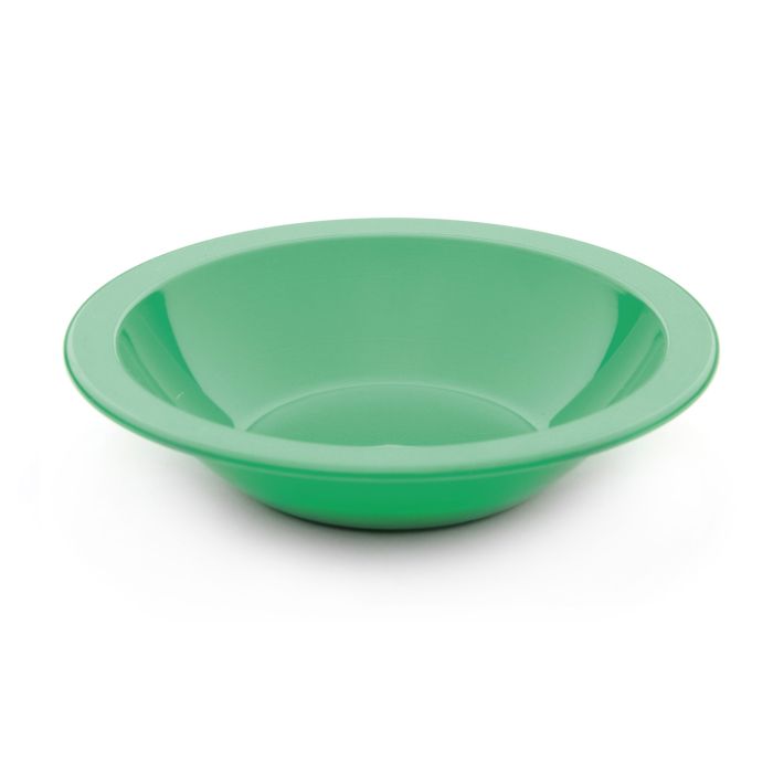 Harfield Polycarbonate 170mm dia Rimmed Bowls Green Pack of 10