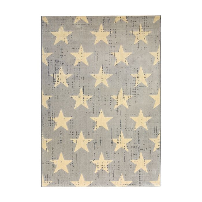 Star Drop Stitch Rug - Grey