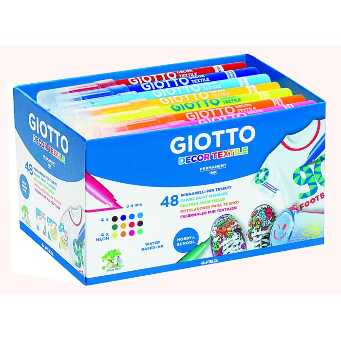 Giotto Textile Felt Tip Pens - Pack of 48
