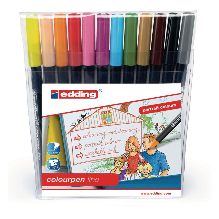 Edding Colourpen Fine - Portrait Colours - Pack of 12