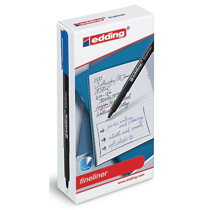 Edding Fineliner Pen Black - Pack of 12