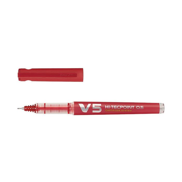 Pilot Hi-Tecpoint V5 Fineliner Pen - Red - Pack of 10