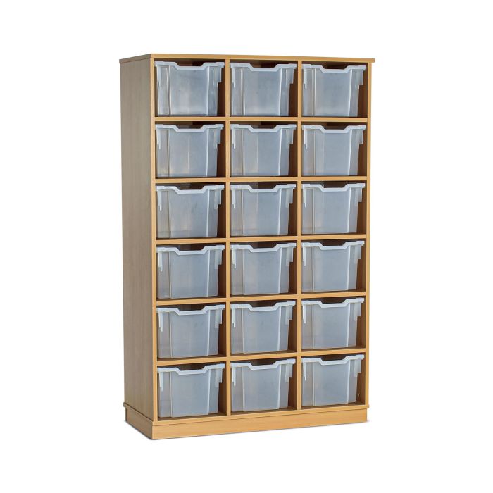 GALT Tall Triple Unit - 18 Trays - Mobile - Clear