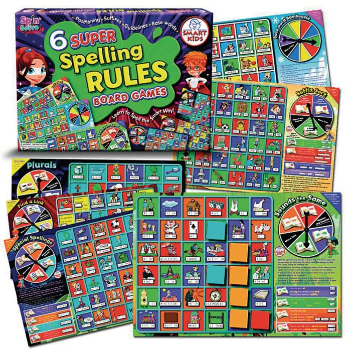 6 Super Spelling Rules Board Games