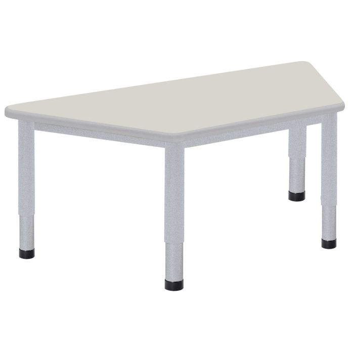 Harlequin Trapezoidal Height Adjustable Steel Classroom Table - 1200 x 600 x 400 to 640mm - Grey