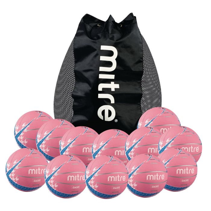 Mitre Oasis Netball - Size 5 - Pink - Pack of 12