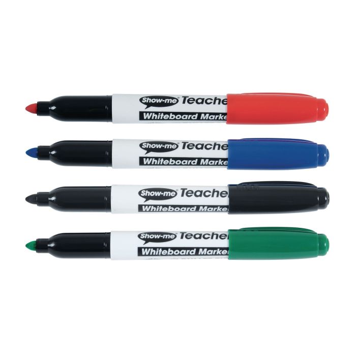 Show-me TEACHER Dry Wipe Pen Bullet Tip Assorted - Pack of 4