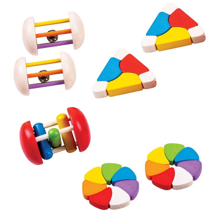 Bigjigs Wooden Rattles - Pack of 7