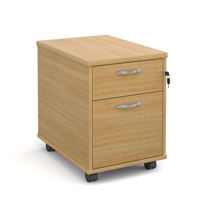2 Drawer Mobile Pedestal Oak