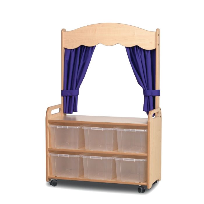Millhouse Mobile Tall Unit Theatre with 6 Clear Tubs