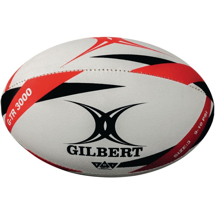 Gilbert G-TR3000 Training Rugby Ball - Size 3 - White/Red