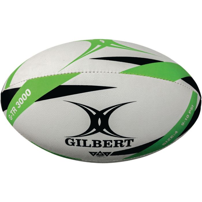 Gilbert G-TR3000 Training Rugby Ball - Size 4 - White/Green