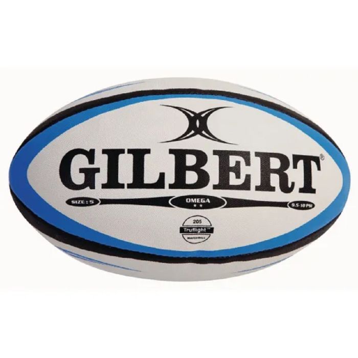 Gilbert Omega Match Rugby Ball- Blue/Black- Size 4