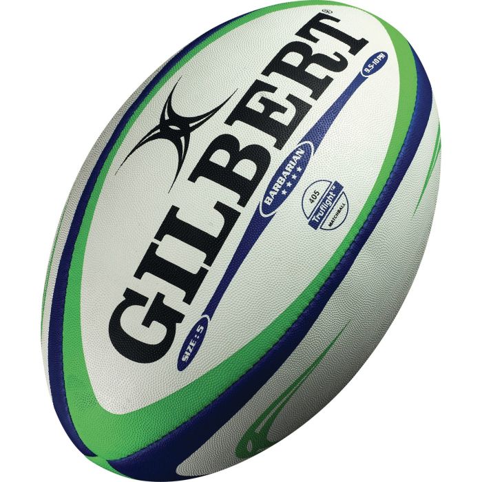 Gilbert Barbarian Match Rugby Ball - Size 5 - White