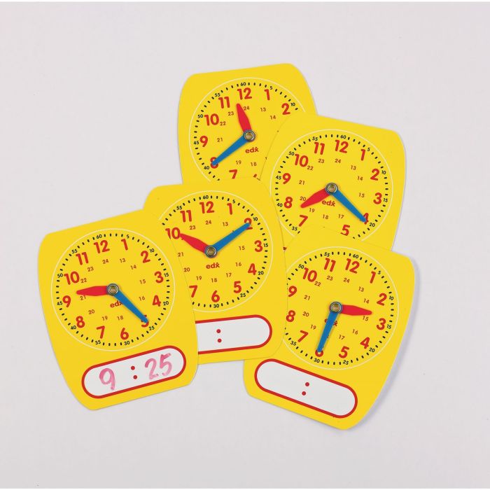24 Hour Write On Wipe Off Clock Dials - Pack of 5