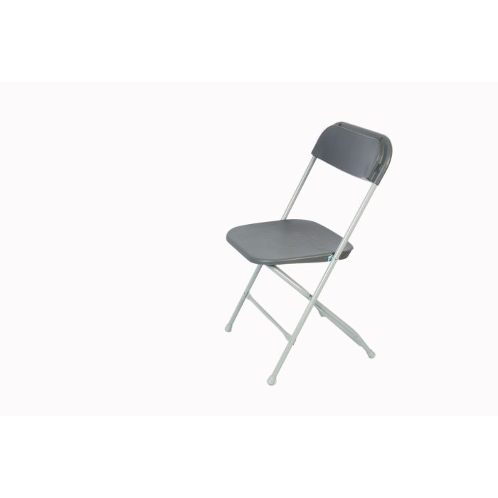 Straight Back Folding Chair - Grey
