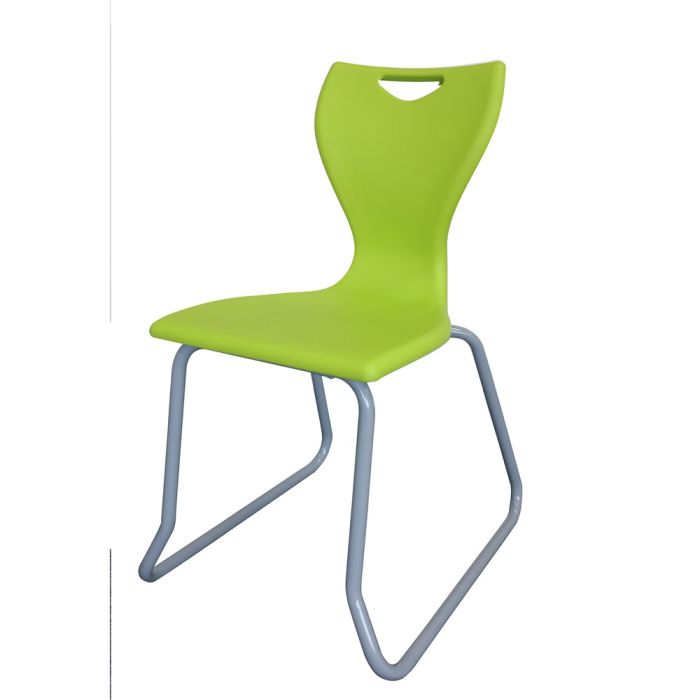 EN40 Skid Base Chair - Grey Frame - Lime