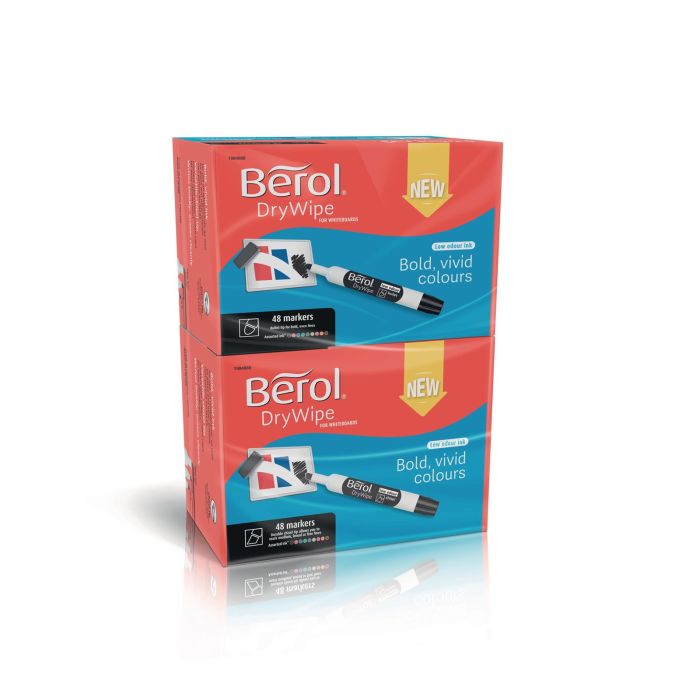 Berol Whiteboard Marker Assorted Chisel Tip - Pack of 96