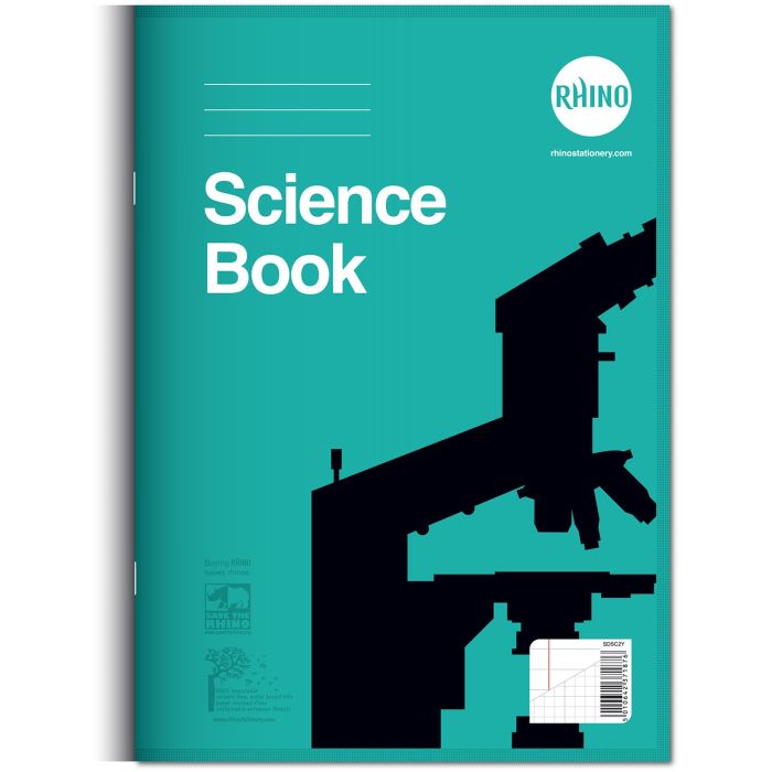 Rhino A4 Science Exercise Book 64 Page 8mm Ruled With Margin Plus 2:10:20 Graph - Pack of 10