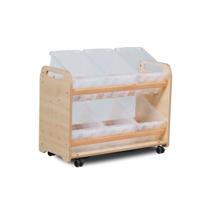 Millhouse Tilt Tote Storage Trolley With Clear Tubs