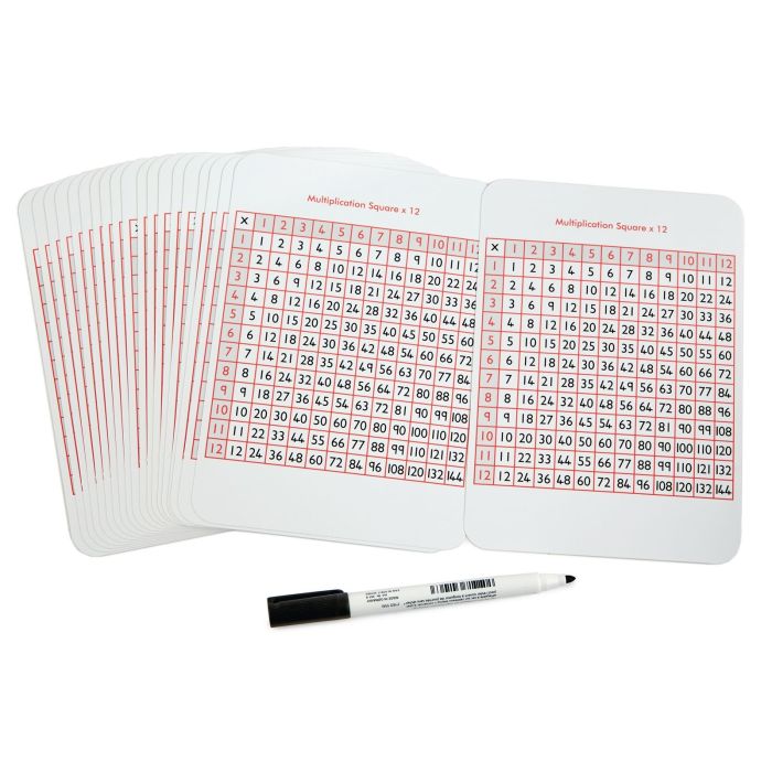 A5 Double Sided Multiplication Grid - Pack of 35