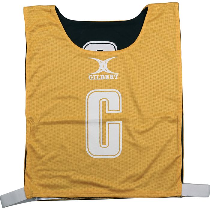 Gilbert Reversible Netball Bib - Amber/Black - M - Pack of 7