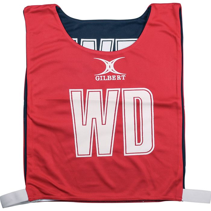 Gilbert Reversible Netball Bib - Red/Navy - M - Pack of 7