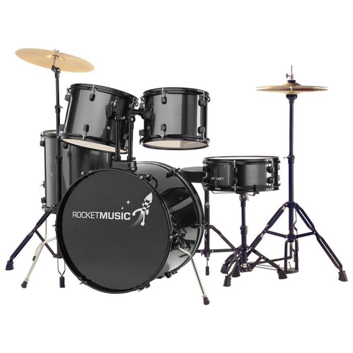 Rocket 5 Piece 22in Drum Kit in Black