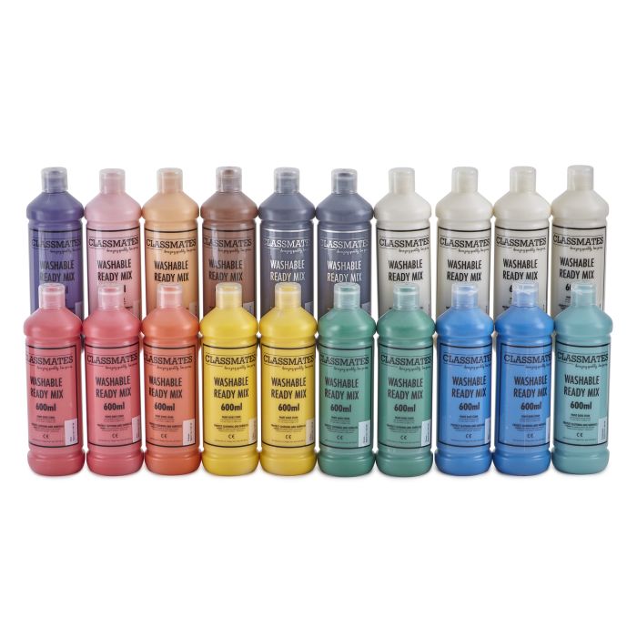 Classmates Washable Paint - Assorted 600ml - Pack of 24