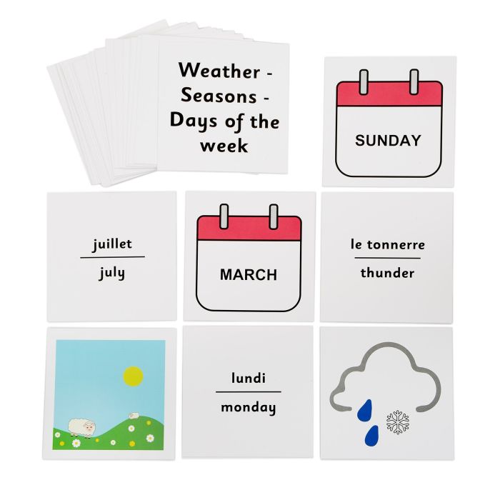French Flash Cards - Weather