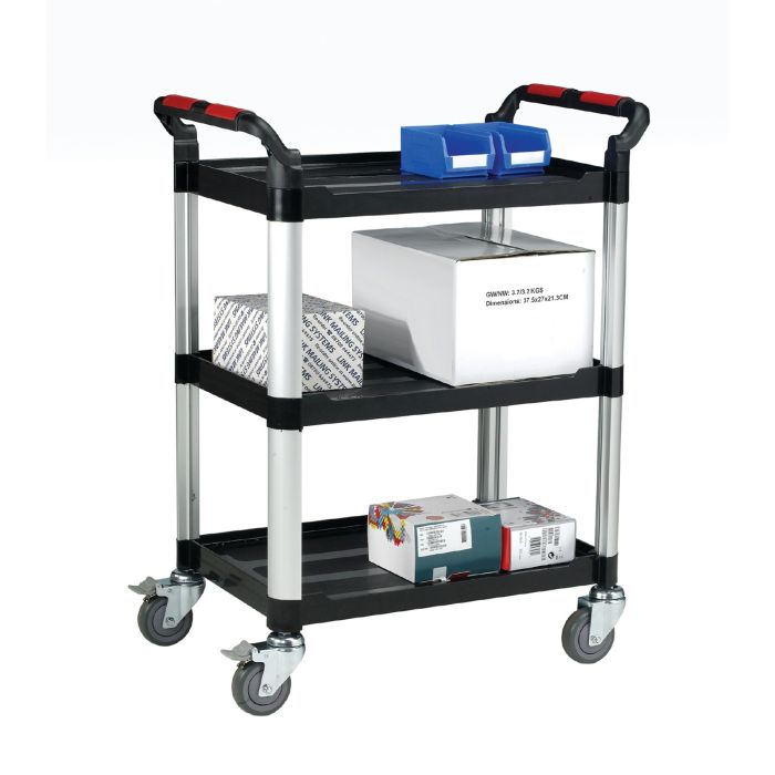 Plastic Tray Trolley with 3 Shelves