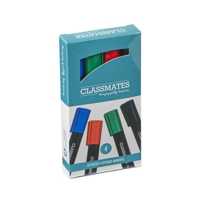 Classmates Flipchart Marker - Assorted - Chisel Tip - Pk 4
