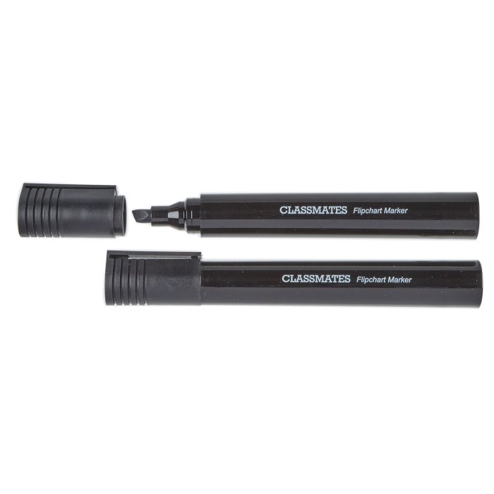 Classmates Flipchart Marker Black Chisel Tip - Pack of 10