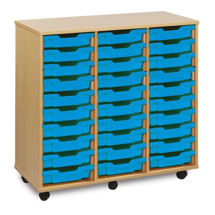 30 Shallow Tray Unit - Cyan Trays