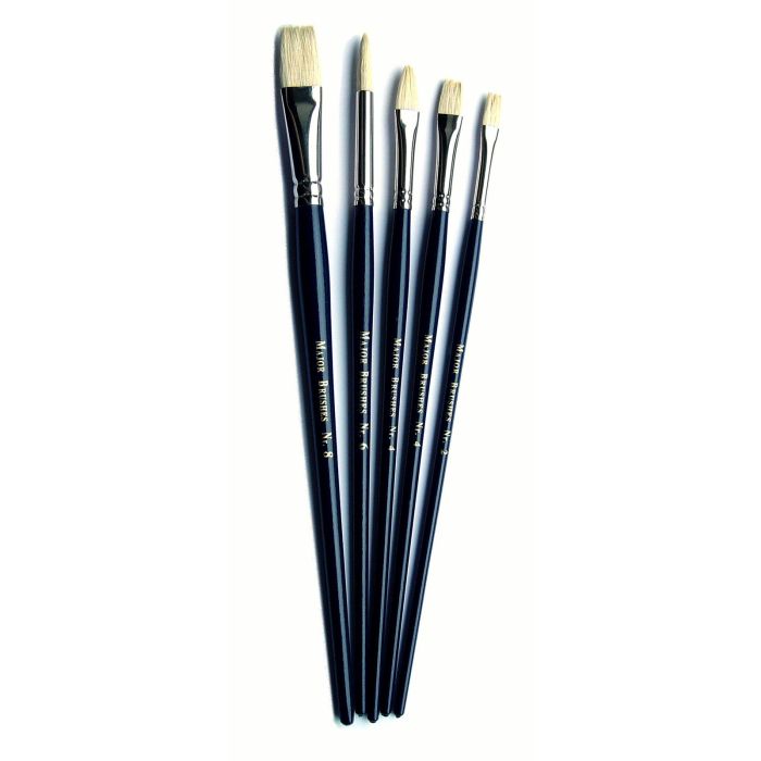 Medium Hog Hair Brushes - Assorted Sizes - Pack of 5