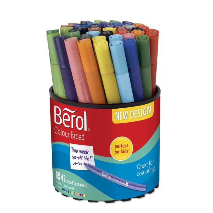 Berol Colour Broad Pens - Assorted - Pack of 42