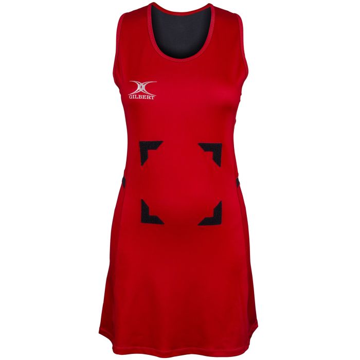 Gilbert Synergie Netball Dress - Red/Black - Size 6