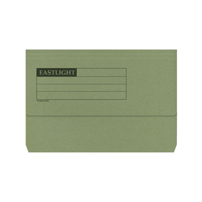 Eastlight Document Wallets Foolscap Half Flap - Green - Pack of 50