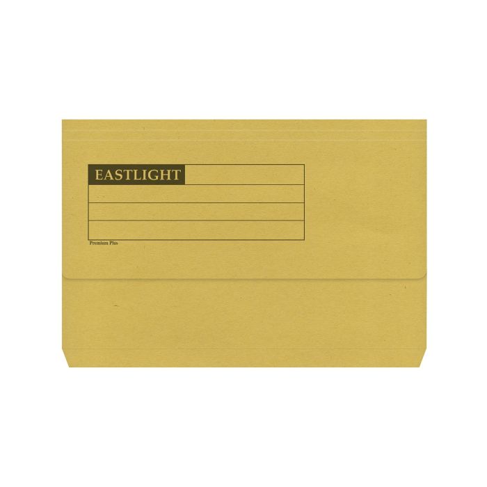 Eastlight Document Wallets Foolscap Half Flap - Yellow - Pack of 50