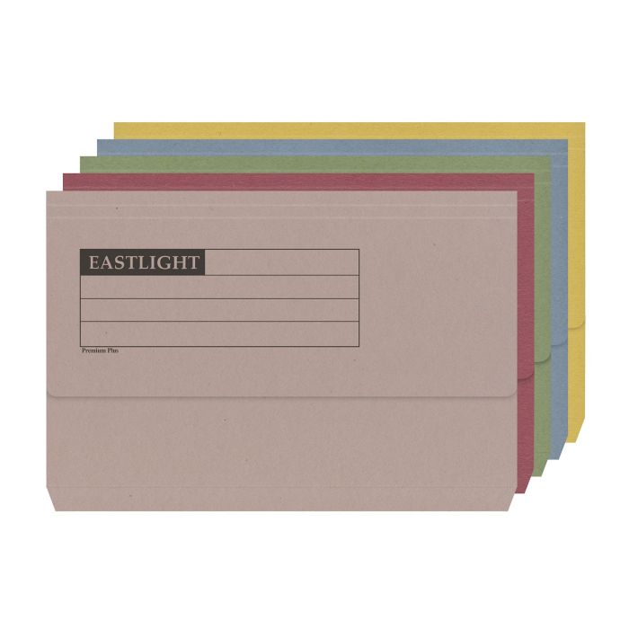 Eastlight Document Wallets Foolscap Half Flap - Assorted - Pack of 50