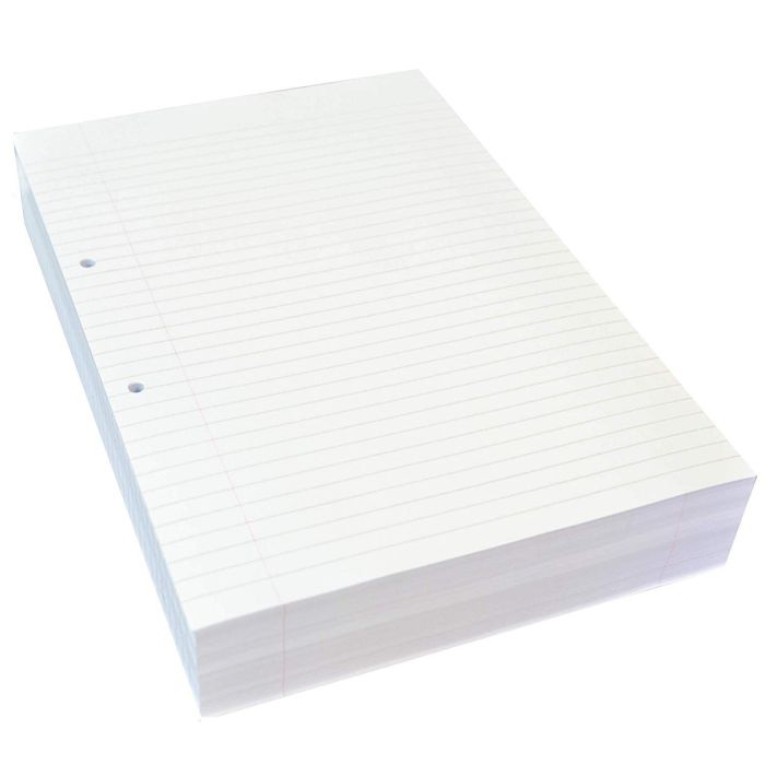 A4 Exercise Paper- 8mm Ruled/Margin- 2 Hole Punched - Pk 100