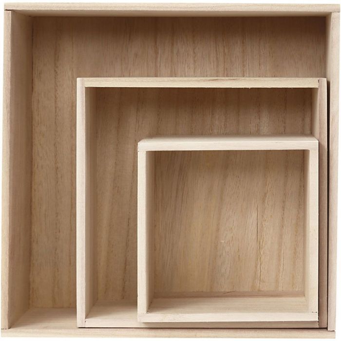 Square Storage Boxes - Pack of 3