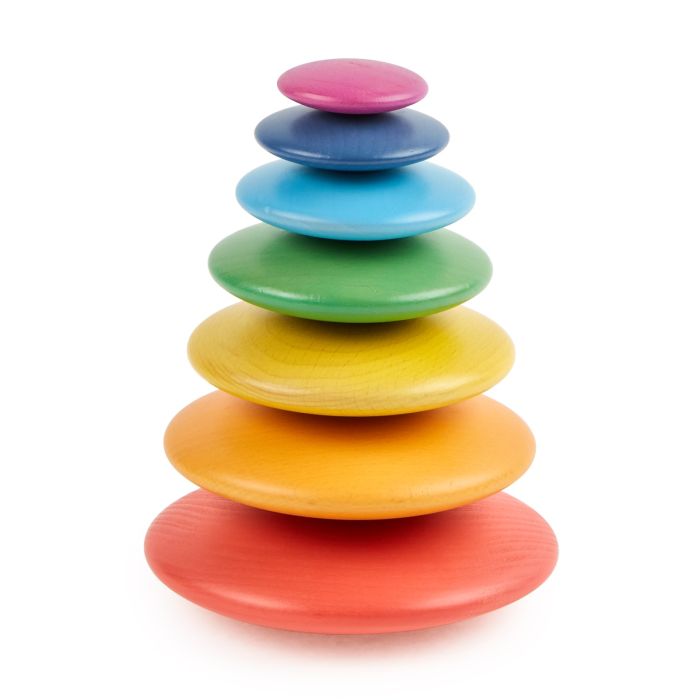 TickiT Rainbow Wooden Buttons - Pack of 7