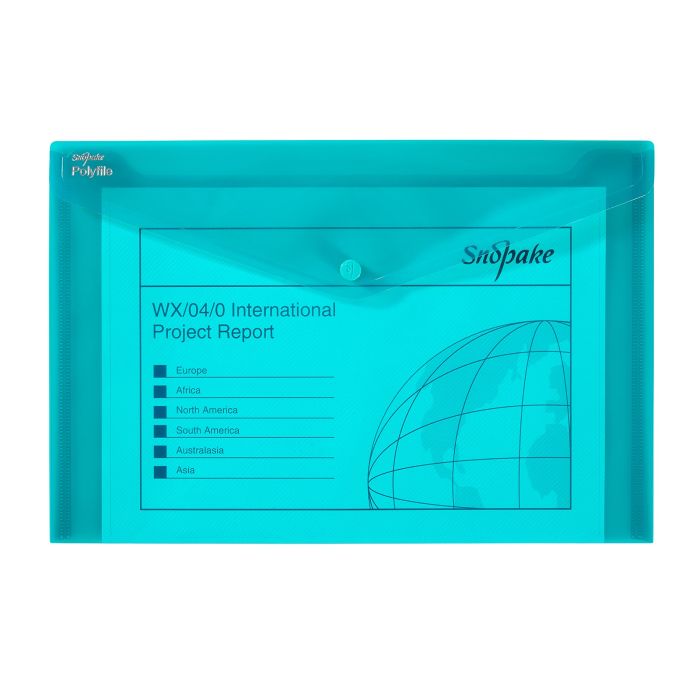 Foolscap Popper Wallet Green - Pack of 5