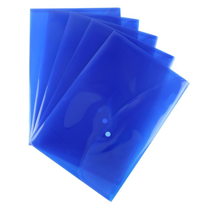 Snopake A4 Popper Wallets Blue - Pack of 25