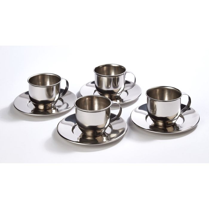 Mini Metal Cup Saucer and Spoon Set