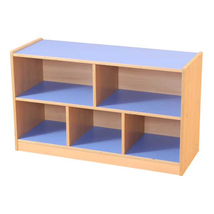 Blue/Maple 5 Compartment Straight Unit