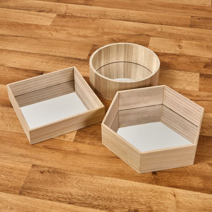 Wooden Mirror Trays - Pack of 3