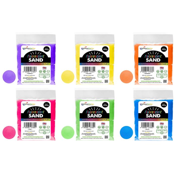 Eco-Friendly Fluorescent Sand - 485g Refills - Pack of 6